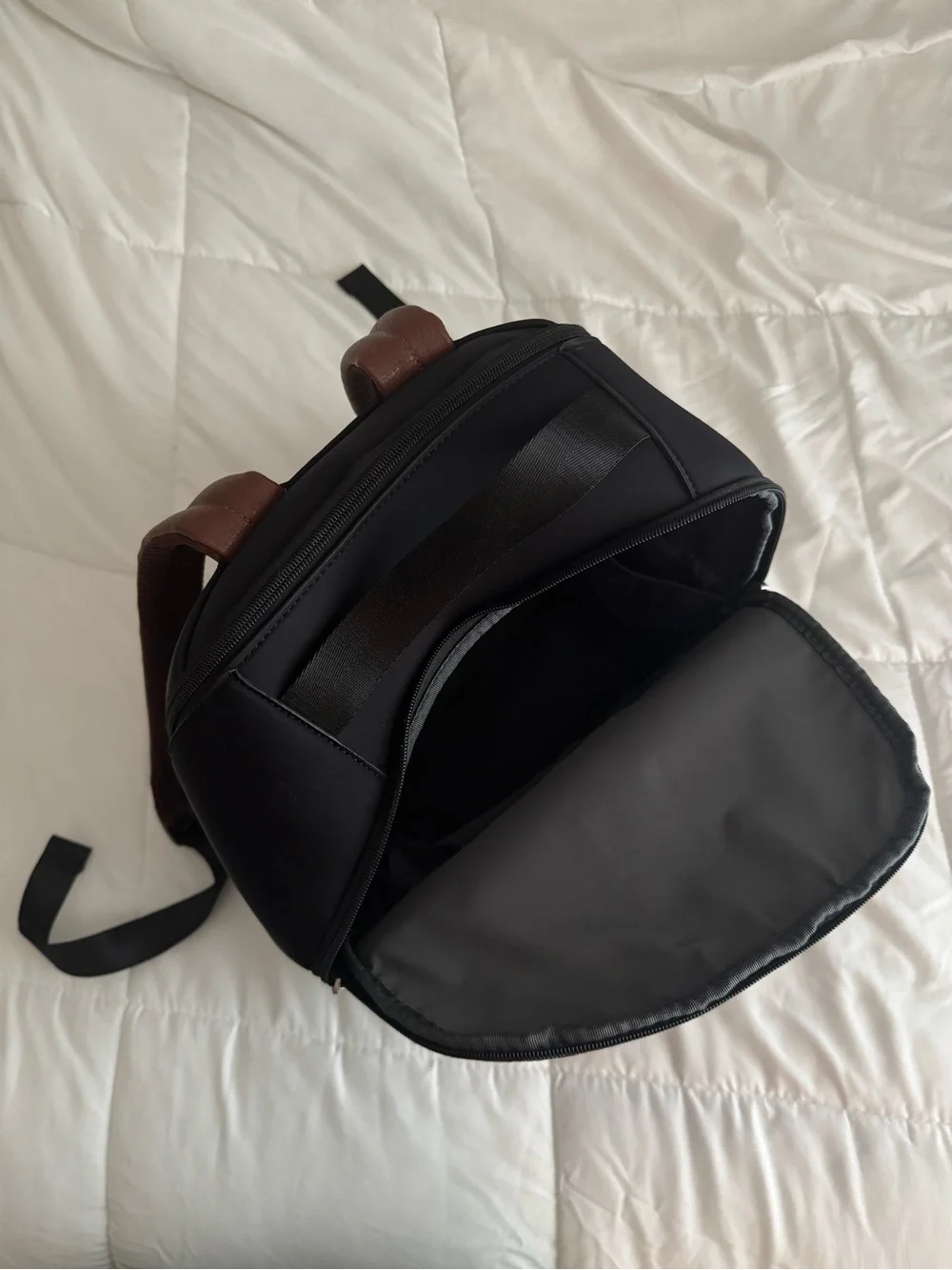 Freshly Picked Brown & Black Two-Tone Backpack with Front Pocket
